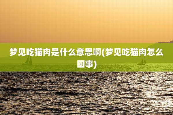 梦见吃猫肉是什么意思啊(梦见吃猫肉怎么回事)