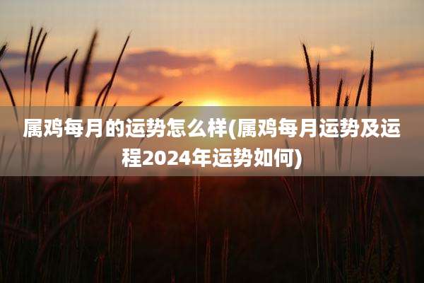 属鸡每月的运势怎么样(属鸡每月运势及运程2024年运势如何)