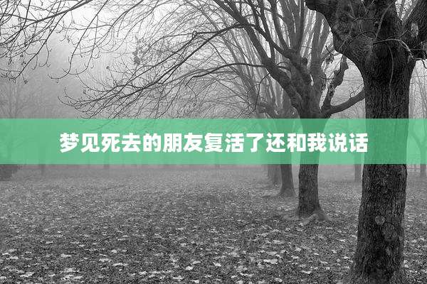 梦见死去的朋友复活了还和我说话
