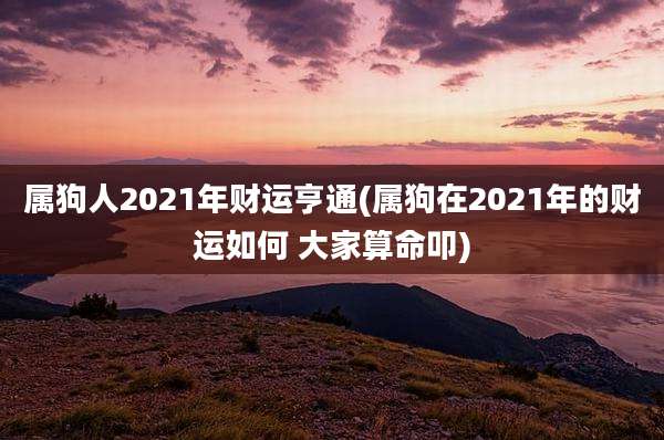 属狗人2021年财运亨通(属狗在2021年的财运如何 大家算命叩)