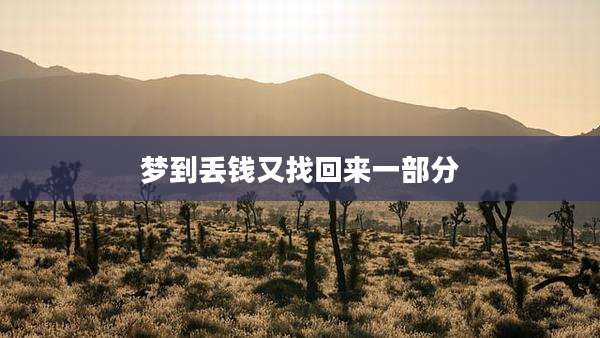 梦到丢钱又找回来一部分
