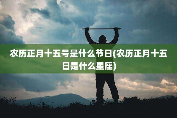 农历正月十五号是什么节日(农历正月十五日是什么星座)
