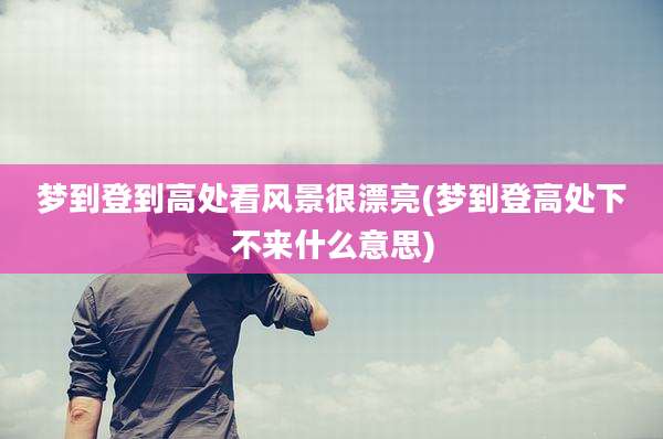 梦到登到高处看风景很漂亮(梦到登高处下不来什么意思)