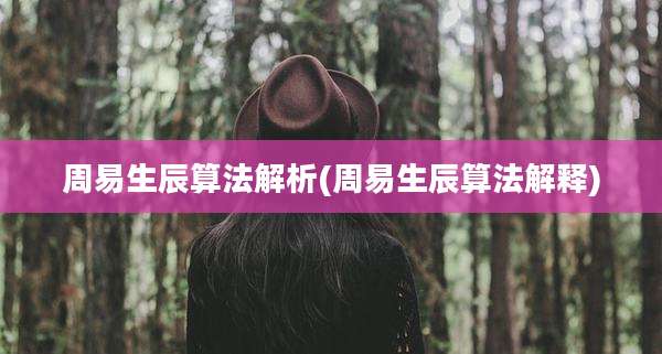 周易生辰算法解析(周易生辰算法解释)