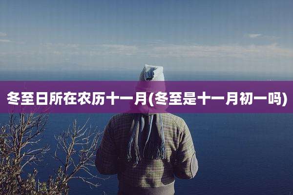 冬至日所在农历十一月(冬至是十一月初一吗)