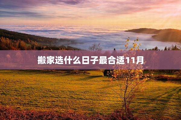 搬家选什么日子最合适11月