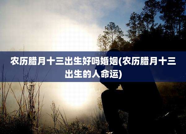 农历腊月十三出生好吗婚姻(农历腊月十三出生的人命运)