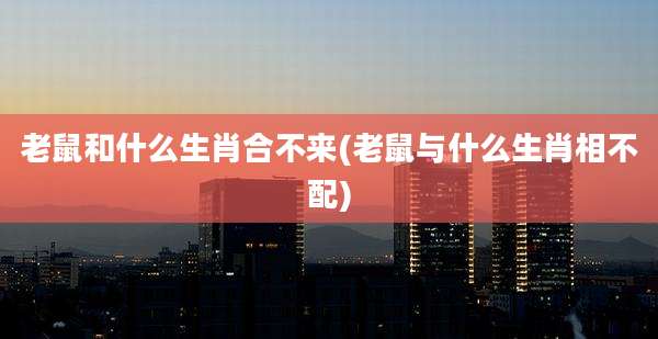老鼠和什么生肖合不来(老鼠与什么生肖相不配)