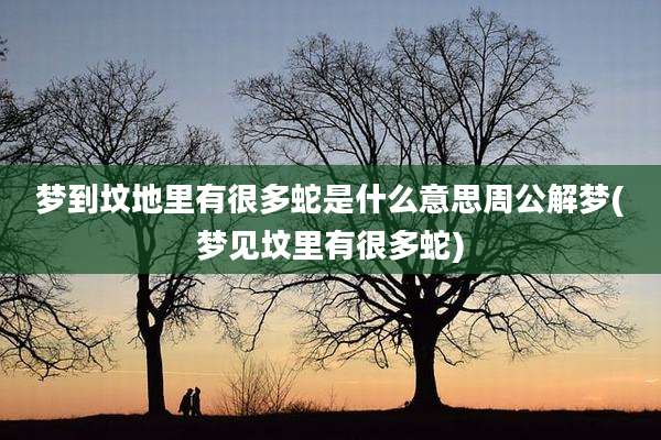 梦到坟地里有很多蛇是什么意思周公解梦(梦见坟里有很多蛇)