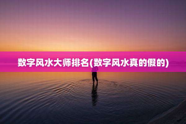 数字风水大师排名(数字风水真的假的)
