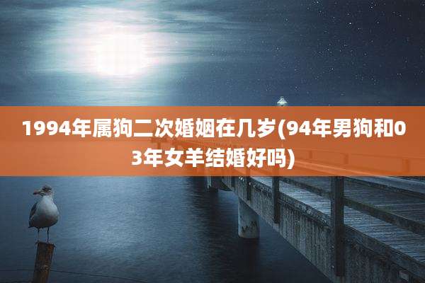 1994年属狗二次婚姻在几岁(94年男狗和03年女羊结婚好吗)
