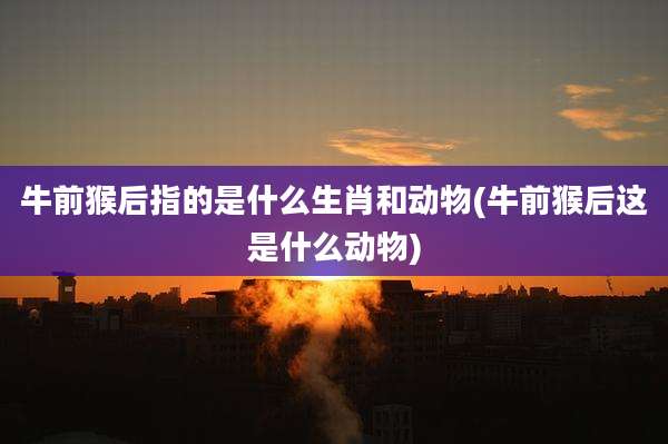 牛前猴后指的是什么生肖和动物(牛前猴后这是什么动物)