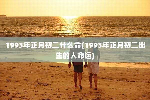 1993年正月初二什么命(1993年正月初二出生的人命运)