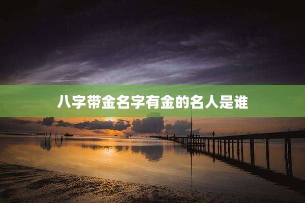 八字带金名字有金的名人是谁