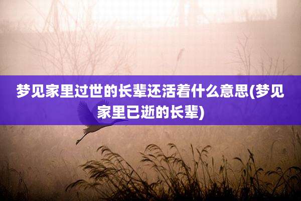梦见家里过世的长辈还活着什么意思(梦见家里已逝的长辈)