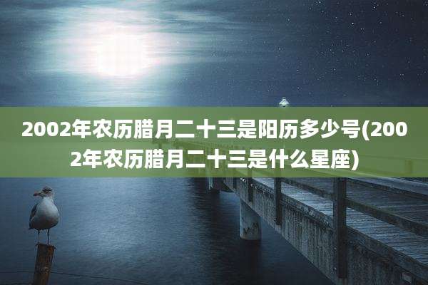 2002年农历腊月二十三是阳历多少号(2002年农历腊月二十三是什么星座)