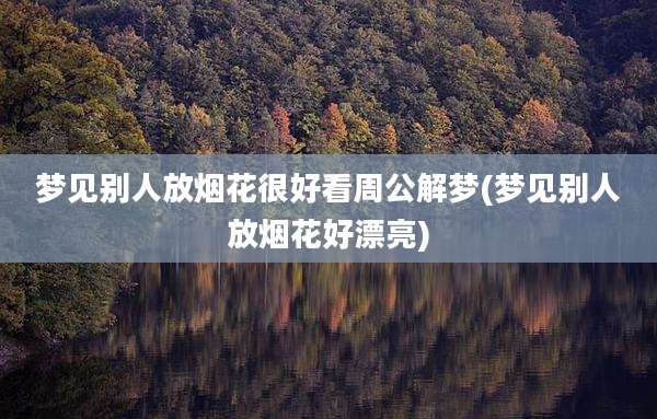 梦见别人放烟花很好看周公解梦(梦见别人放烟花好漂亮)