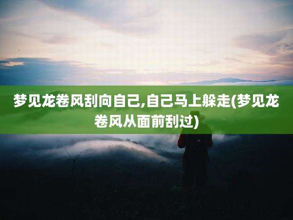 梦见龙卷风刮向自己,自己马上躲走(梦见龙卷风从面前刮过)
