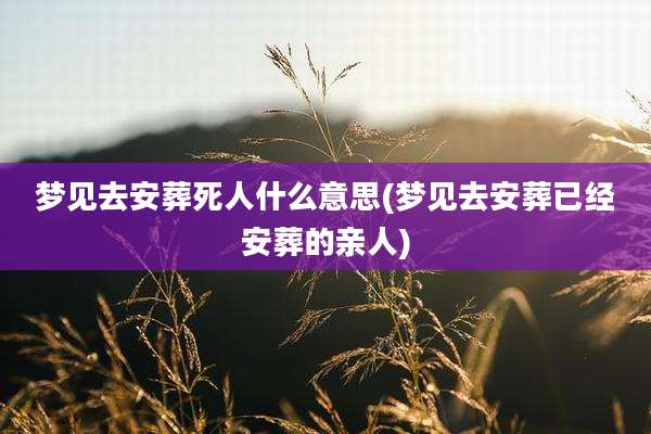 梦见去安葬死人什么意思(梦见去安葬已经安葬的亲人)