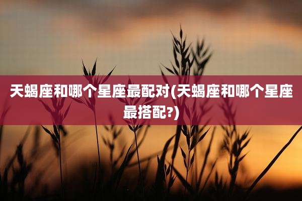 天蝎座和哪个星座最配对(天蝎座和哪个星座最搭配?)