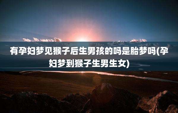有孕妇梦见猴子后生男孩的吗是胎梦吗(孕妇梦到猴子生男生女)