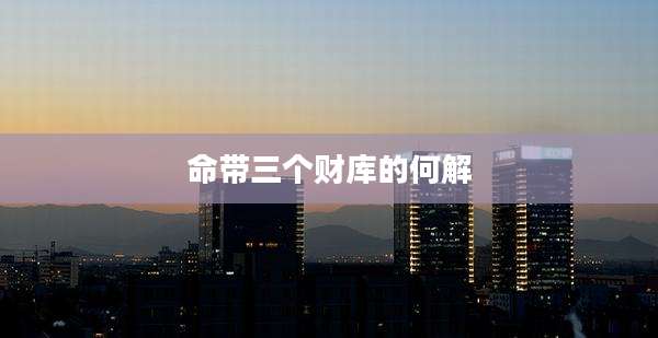 命带三个财库的何解