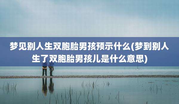 梦见别人生双胞胎男孩预示什么(梦到别人生了双胞胎男孩儿是什么意思)