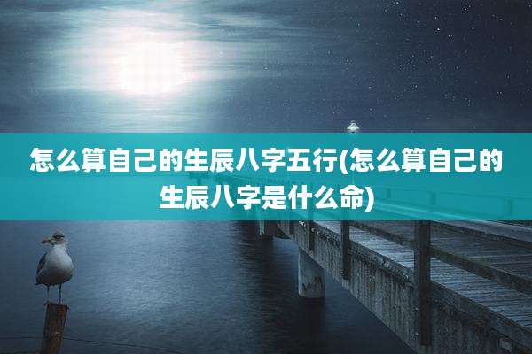怎么算自己的生辰八字五行(怎么算自己的生辰八字是什么命)
