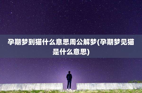 孕期梦到猫什么意思周公解梦(孕期梦见猫是什么意思)