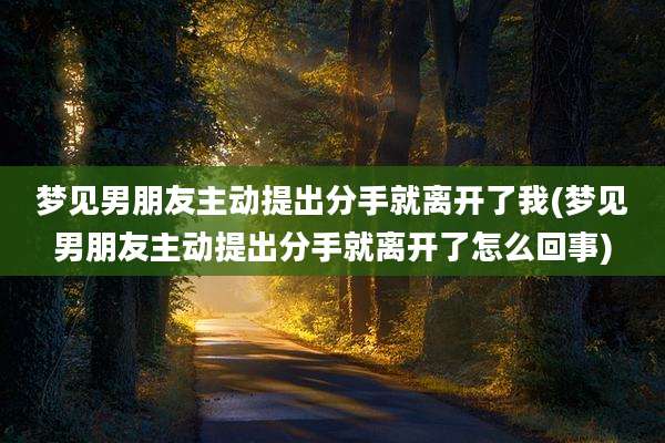梦见男朋友主动提出分手就离开了我(梦见男朋友主动提出分手就离开了怎么回事)