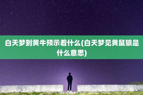 白天梦到黄牛预示着什么(白天梦见黄鼠狼是什么意思)