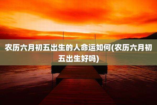 农历六月初五出生的人命运如何(农历六月初五出生好吗)