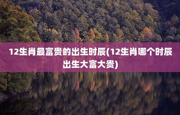 12生肖最富贵的出生时辰(12生肖哪个时辰出生大富大贵)