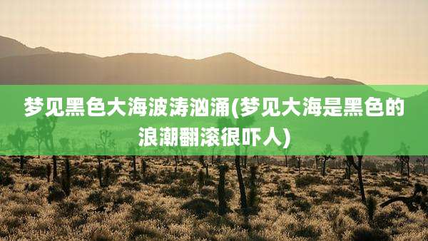 梦见黑色大海波涛汹涌(梦见大海是黑色的浪潮翻滚很吓人)