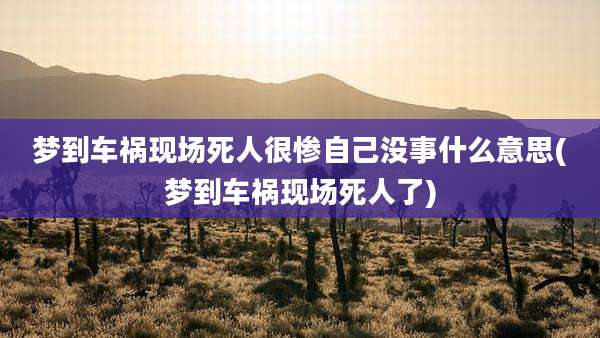 梦到车祸现场死人很惨自己没事什么意思(梦到车祸现场死人了)