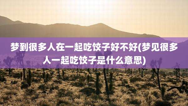 梦到很多人在一起吃饺子好不好(梦见很多人一起吃饺子是什么意思)