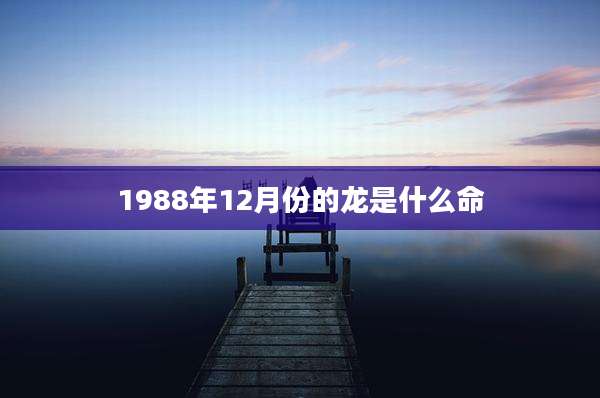 1988年12月份的龙是什么命