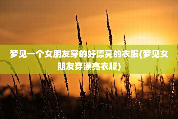 梦见一个女朋友穿的好漂亮的衣服(梦见女朋友穿漂亮衣服)