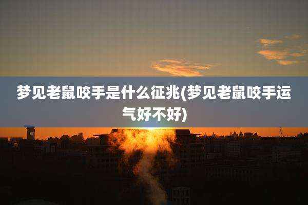 梦见老鼠咬手是什么征兆(梦见老鼠咬手运气好不好)