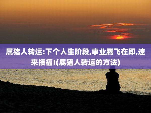 属猪人转运:下个人生阶段,事业腾飞在即,速来接福!(属猪人转运的方法)