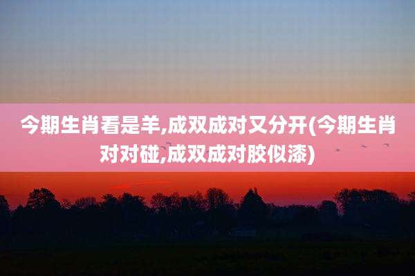 今期生肖看是羊,成双成对又分开(今期生肖对对碰,成双成对胶似漆)