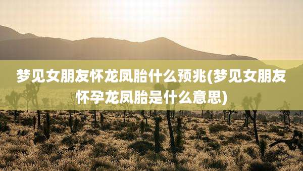 梦见女朋友怀龙凤胎什么预兆(梦见女朋友怀孕龙凤胎是什么意思)