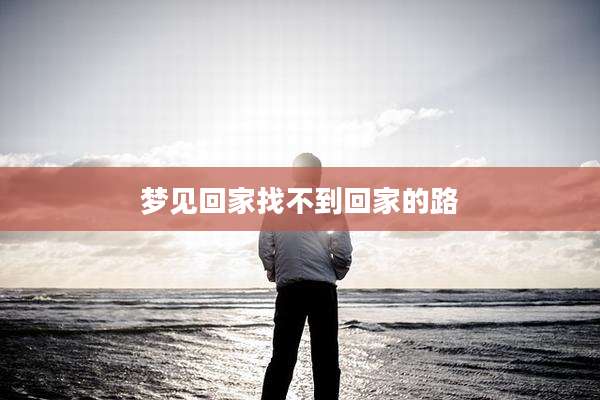 梦见回家找不到回家的路