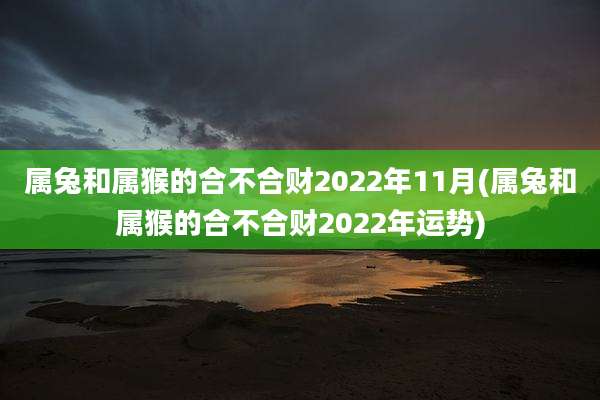 属兔和属猴的合不合财2022年11月(属兔和属猴的合不合财2022年运势)
