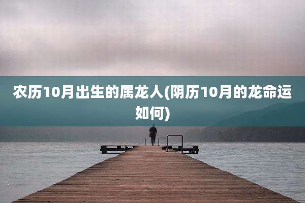 农历10月出生的属龙人(阴历10月的龙命运如何)