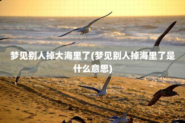 梦见别人掉大海里了(梦见别人掉海里了是什么意思)