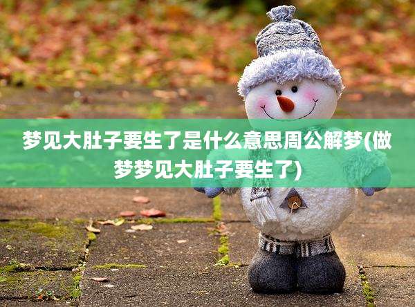 梦见大肚子要生了是什么意思周公解梦(做梦梦见大肚子要生了)