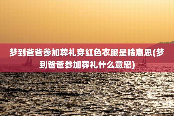 梦到爸爸参加葬礼穿红色衣服是啥意思(梦到爸爸参加葬礼什么意思)