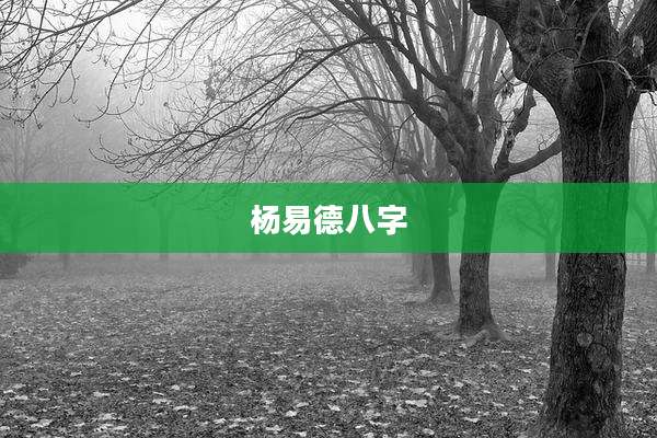 杨易德八字