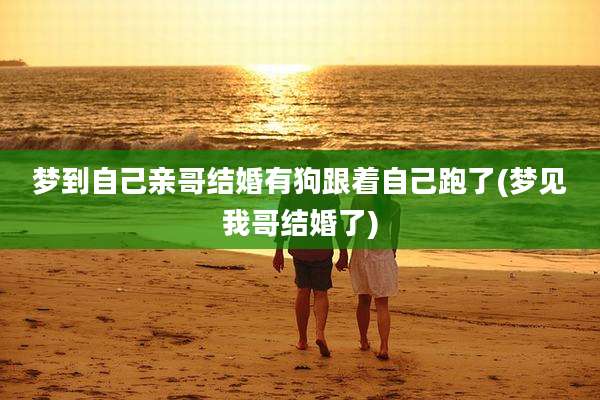 梦到自己亲哥结婚有狗跟着自己跑了(梦见我哥结婚了)